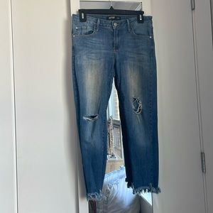 Distressed Cropped Skinny Jeans
